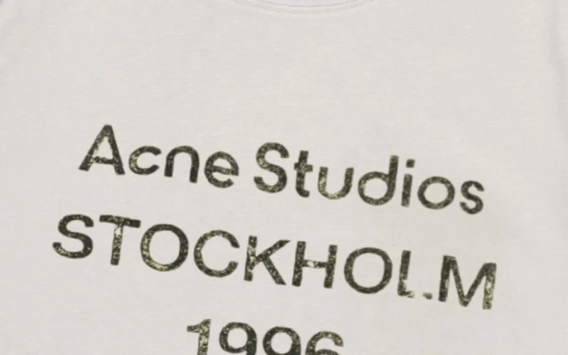 Acne Studios New Arrival logo Same Style t 100％ 32 ：Gray Size：XS S M L